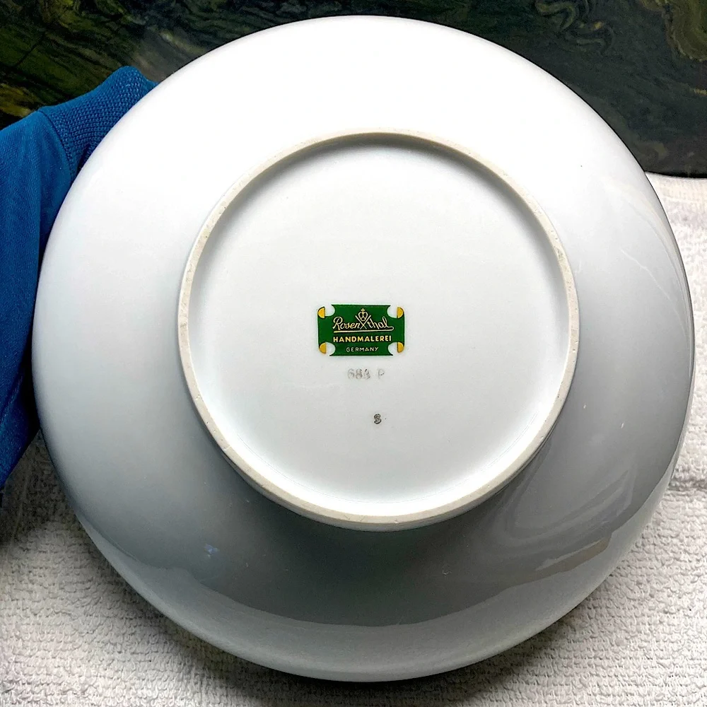 Rosenthal Vegetable Bowl Platinum Wheat Elegant White Bowl Gray Grass Design
